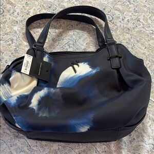 Vera Bradley Navy and White Floral Shoulder Bag